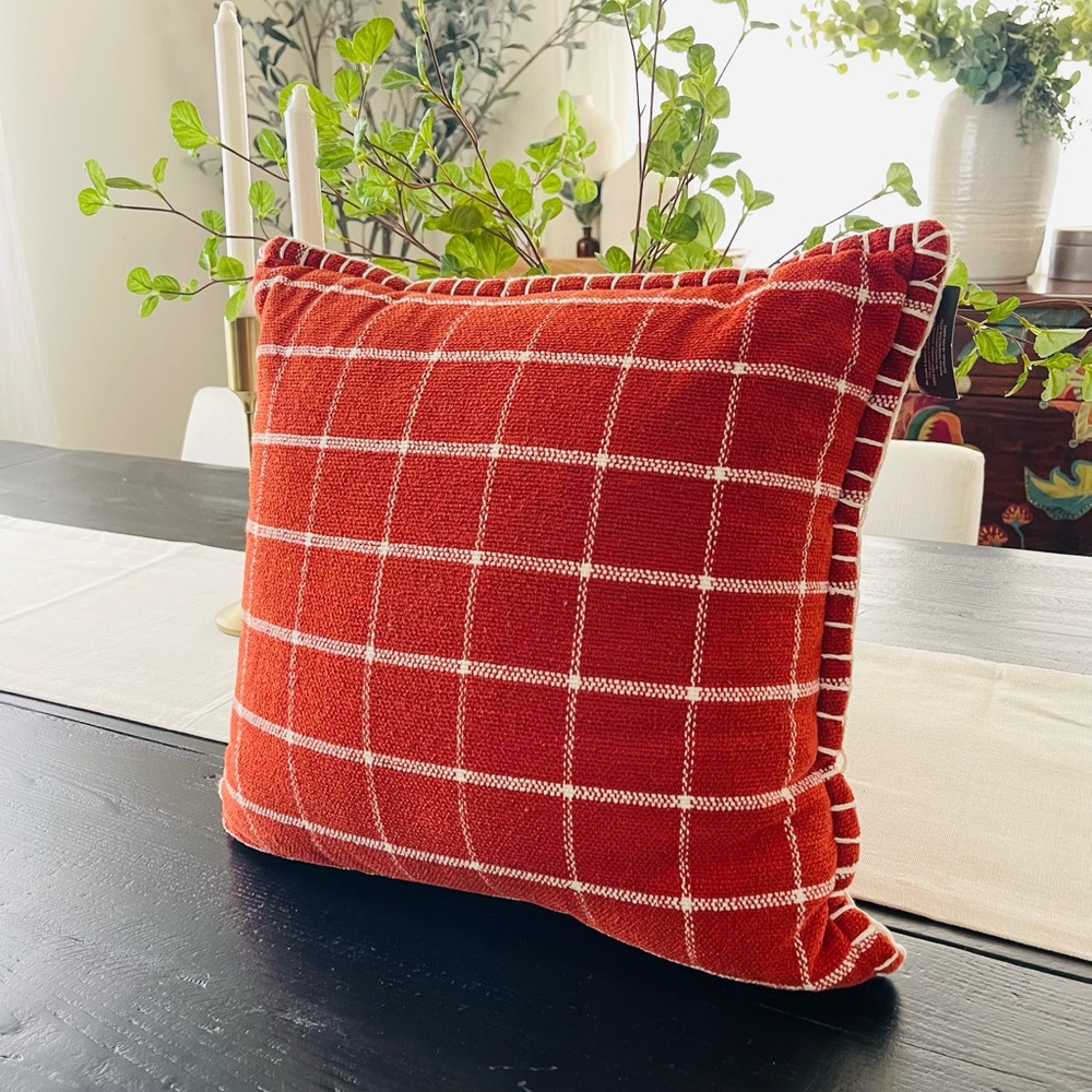 Threshold orange accent pillow new